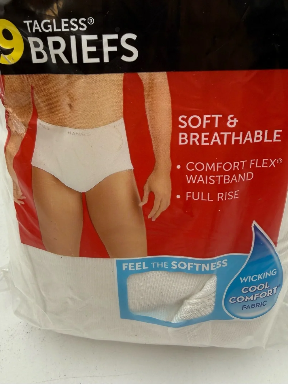 Hanes Men's White 9-Pack Tagless Briefs - XL